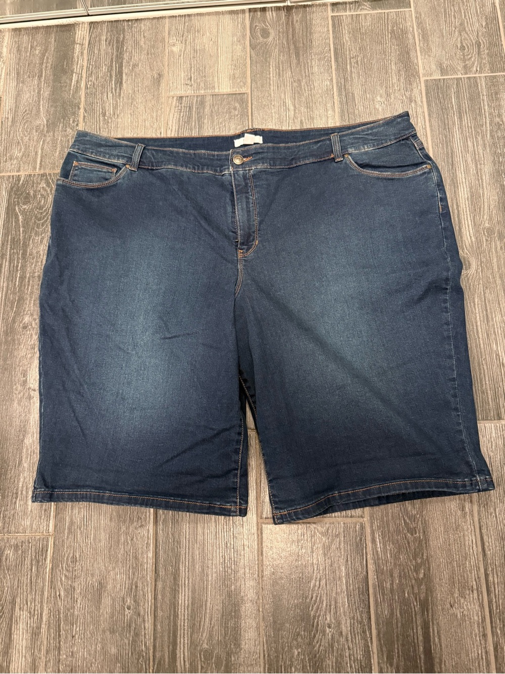 Classic Dark Blue Denim Women’s Bermuda Shorts